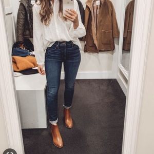 Madewell Soft Leather ankle boot bootie pull on Zara Edelman J Crew 7.5-8.0